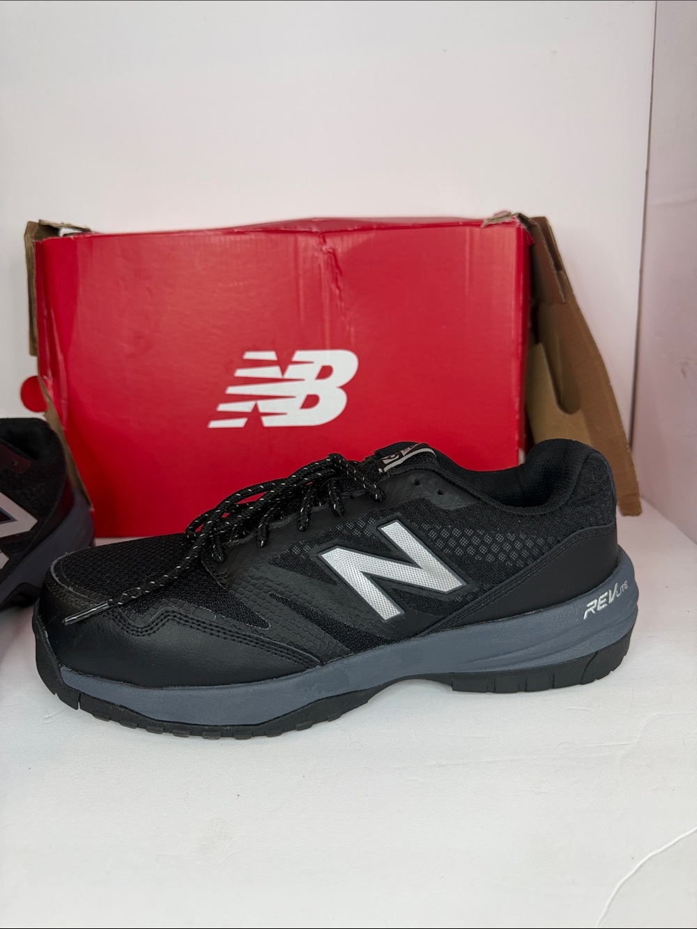 New Balance 589v1 Composite Toe Work Shoes Black Gray Men’s 10.5 MID589G1